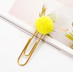 Симпатичные волосы мяч Клип Мини DIY Закладка 6,5*1,1 см - Цвет: 8
