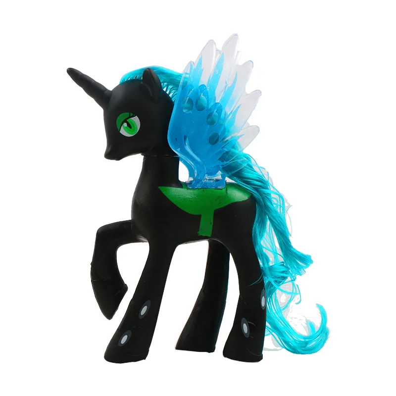 Коричневый 14 см игрушки My Little Pony Принцесса Селестия Луна серии «юбкой всех цветов радуги; платье в форме единорога из ПВХ, Коллекционная модель куклы для девочек - Цвет: Коричневый