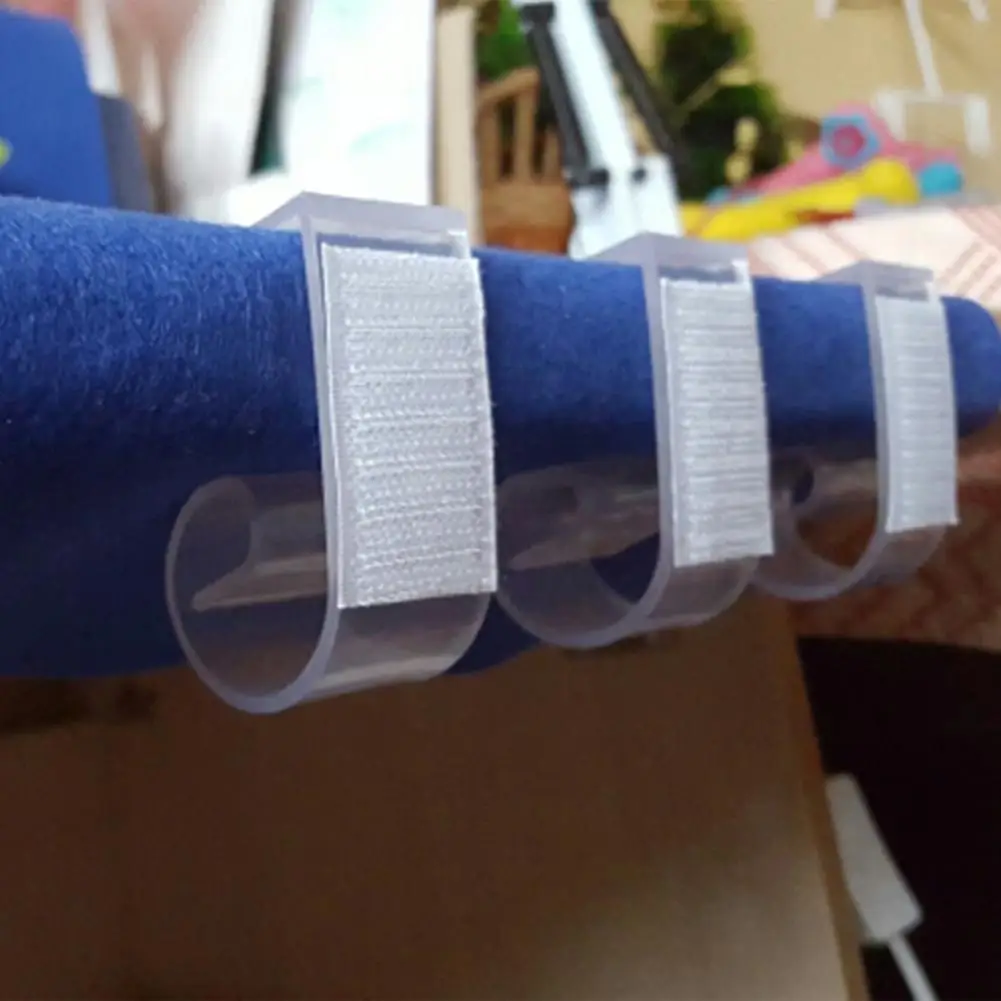 Adeeing 12PCS Plastic Table Skirt Clip with Hook& Loop Elastic Retaining Clamp for Table Cover