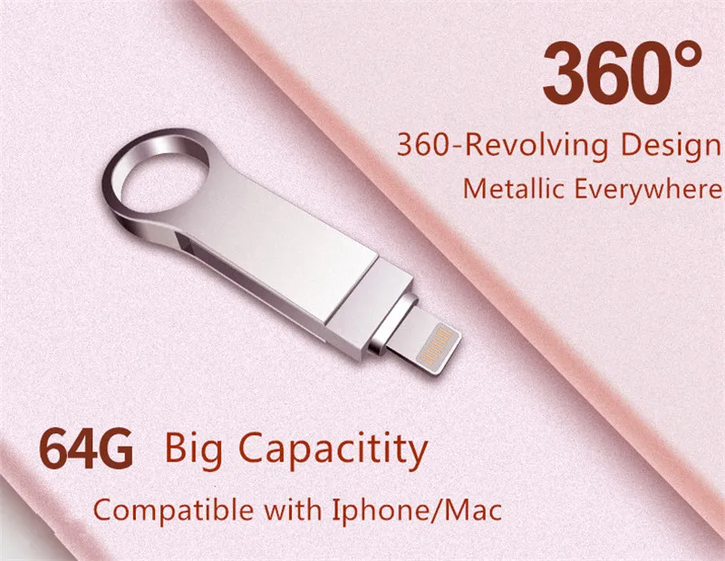 USB флэш-накопитель для iPhone X/8/7/7 Plus/6 Plus/6s/5/SE/ipad портативный флэш-накопитель HD флеш-накопитель 8 Гб оперативной памяти, 16 Гб встроенной памяти, 32 ГБ, 64 ГБ, 128 ГБ флэш-накопитель usb 2,0