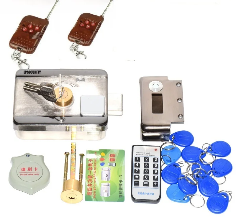 kit 2 2 remotes Открытый пульт дистанционного управления 10 тегов электрический замок и замок для ворот система контроля доступа электронный интегрированный RFID дверной обод замок - Цвет: kit 2 2 remotes