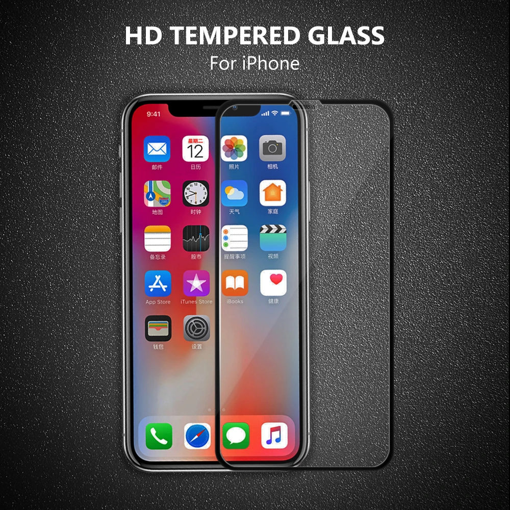 Кристально прозрачное закаленное стекло для защиты экрана iPhone 7 8 Plus X XS
