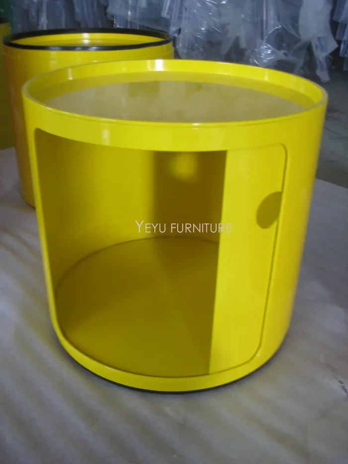 Модный современный дизайн пластиковые круглые классические шкафы для хранения, большое многофункциональное хранилище с ящиком, низкое боковое хранение стола