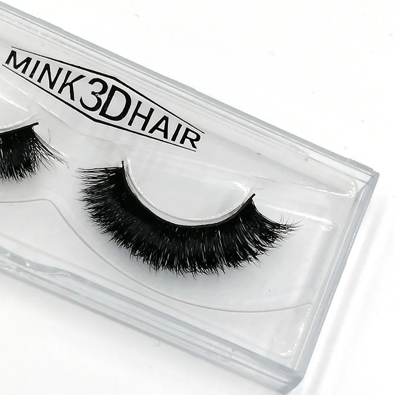 1 Pair New 100% Mink Hair False Eyelashes Hand-made Plastic Cotton Thread Stalk Eyelash Eye Makeup Tool | Красота и здоровье