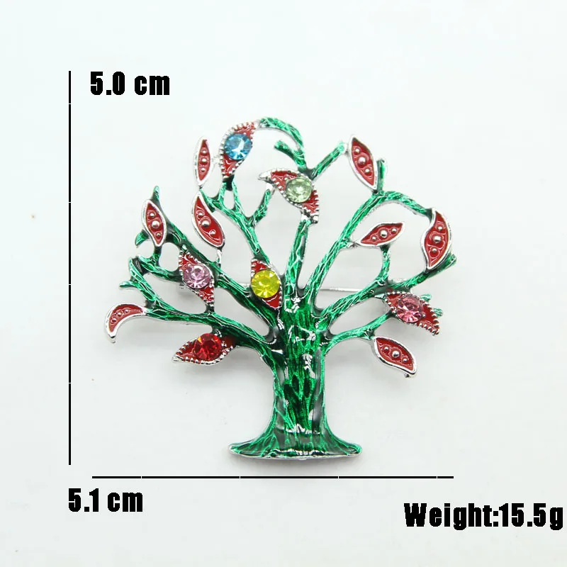 Брошь RHao Рождественская брошь с эмалью броши в виде дерева стразы древо жизни для