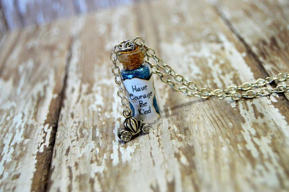 12 шт./лот золушка иметь смелость быть добрым бутылкой ожерелье с 3-D тыквой каретки