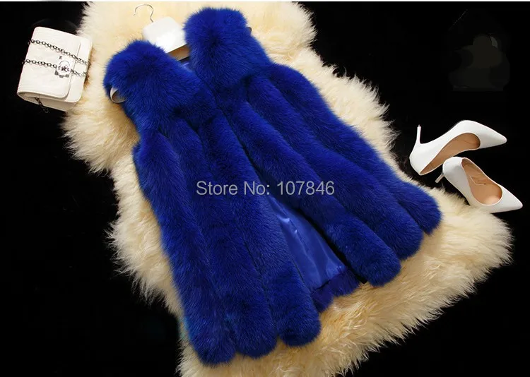 Модный настоящий цельный жилет из лисьего меха зимний женский меховой верхняя