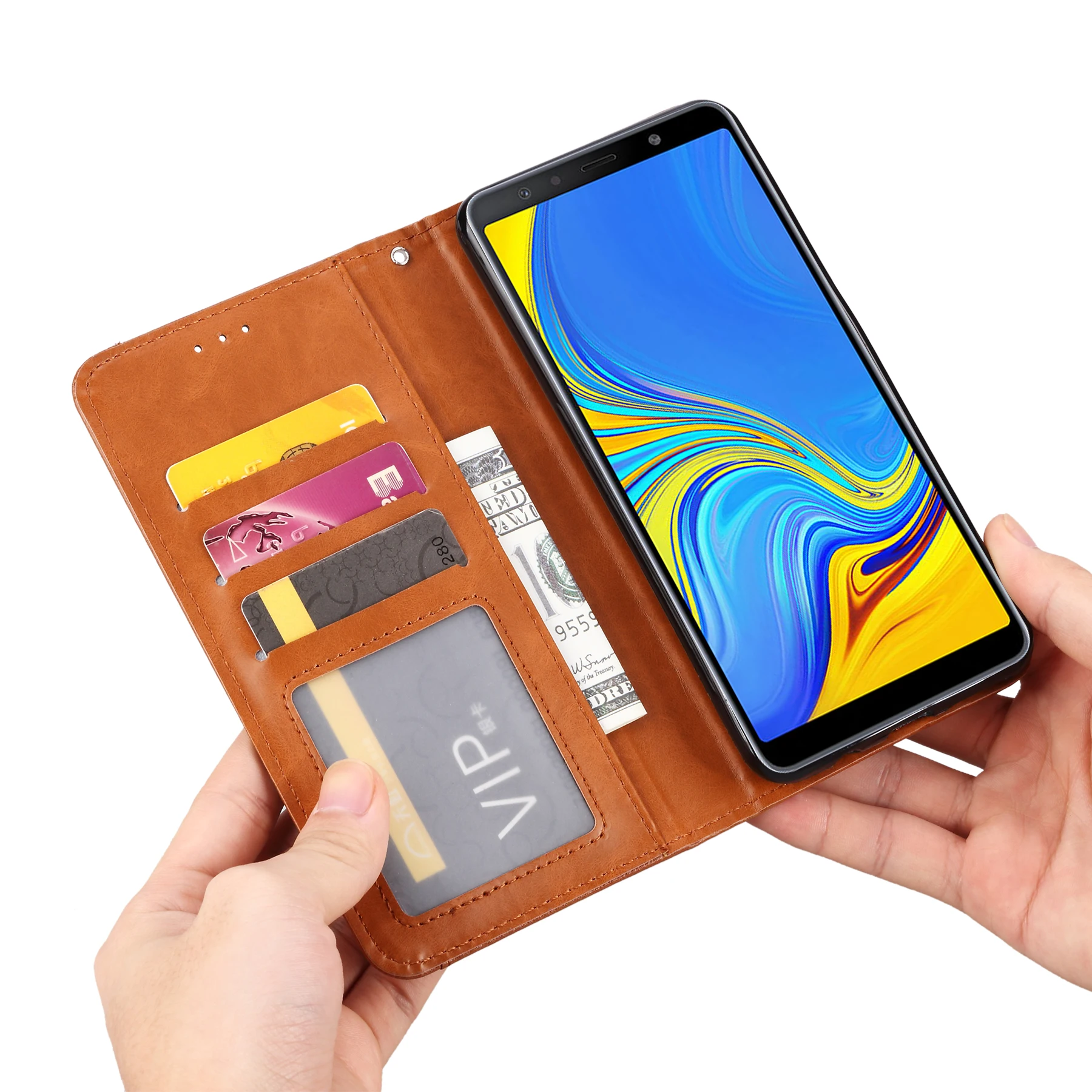LOKAKA бумажник чехол для samsung Galaxy A10 A30 A40 A50 A70 Кожаный Высокое качество карты карман