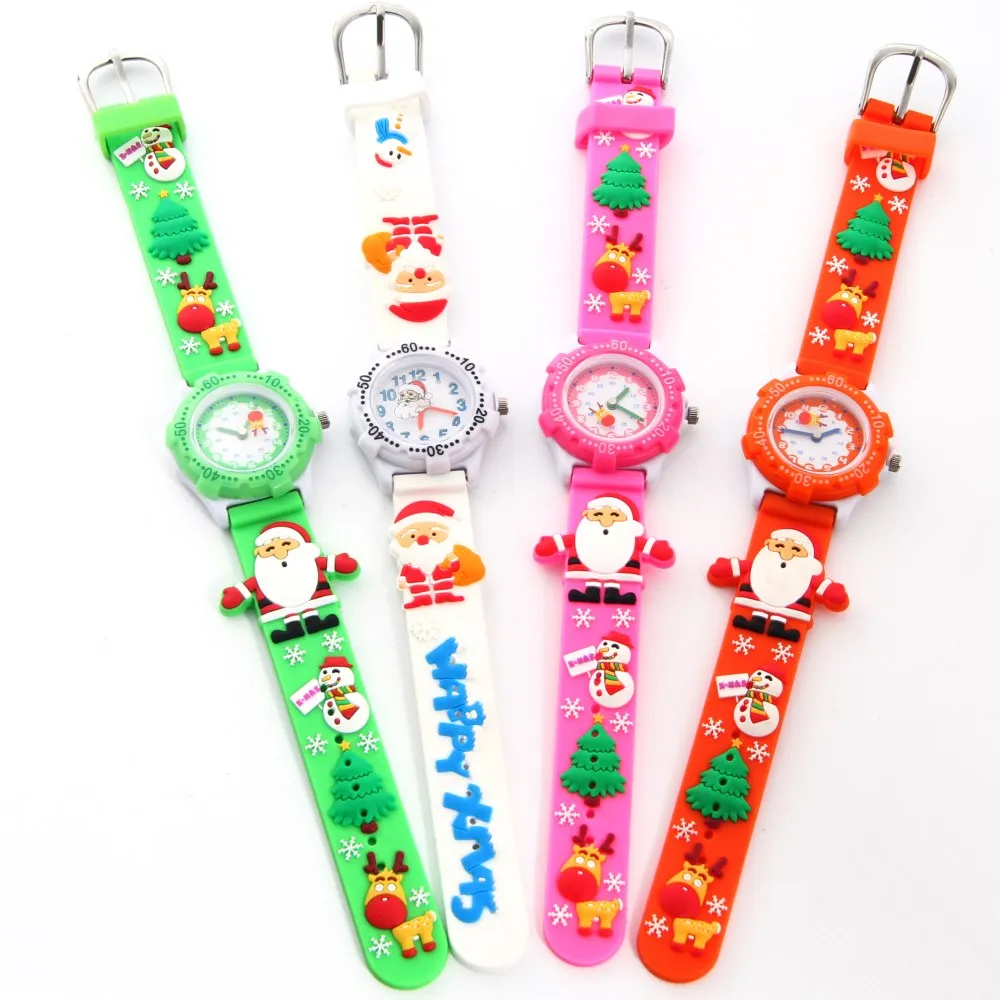 Модные детские часы PENGNATATE милые 3D мультяшный браслет Санта Клауса силиконовые