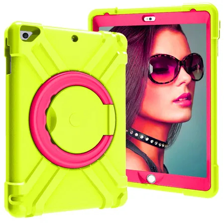 Green Rose Чехол для ipad 9,7 funda 360 Вращающийся на противоударный прочный защитный чехол для ipad Air 1 2/ipad pro 9,7 - Цвет: Green Rose