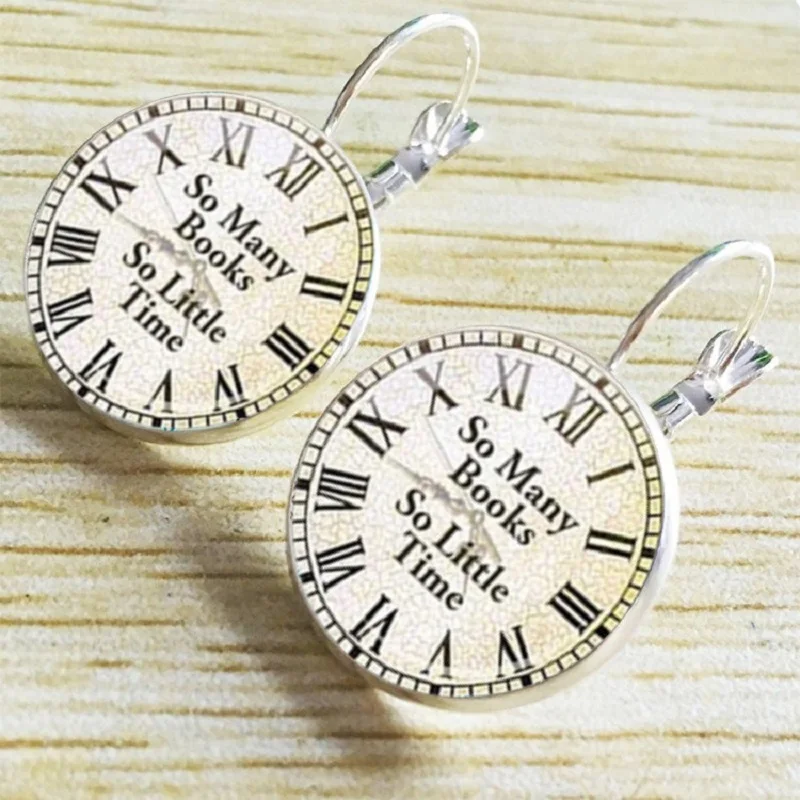 1 пара симпатичные часы буквы Длинные висячие серьги 18 мм Стекло кабошон