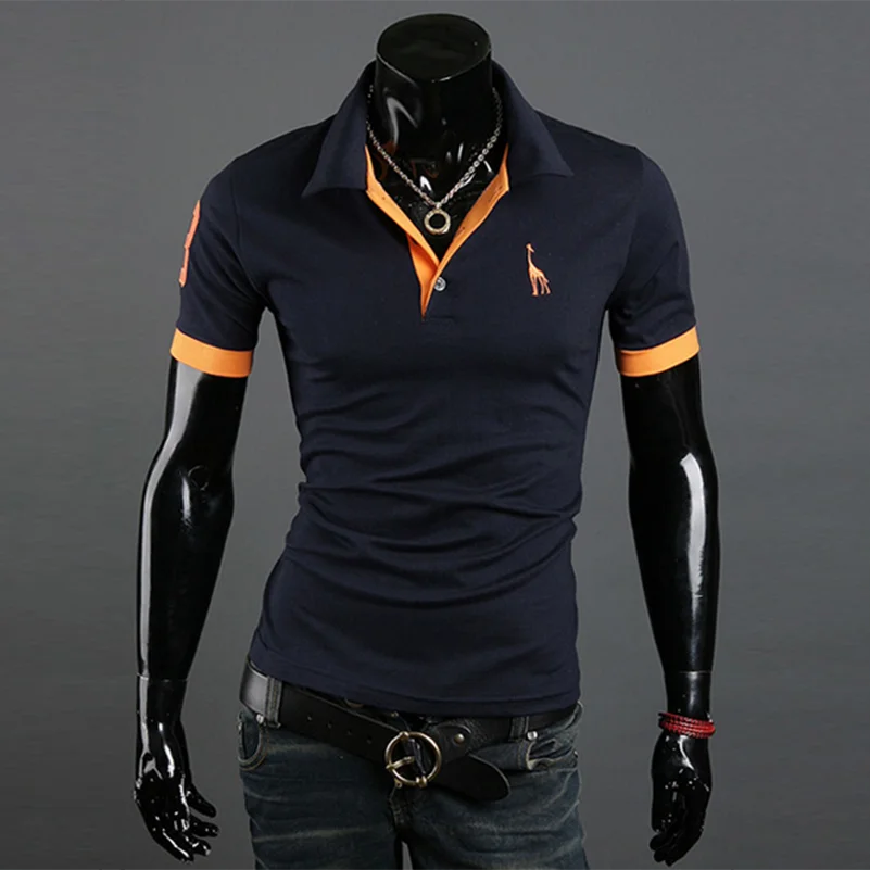 Мужские рубашки поло тонкие однотонные повседневные хлопковые с коротким