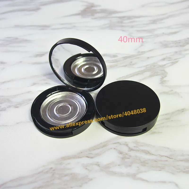 

20pcs/lot 40mm High Class Empty Black Blusher Compacts, DIY Round Top Grade Eyeshadow Powder Case, Plastic Elegant Lipstick Box