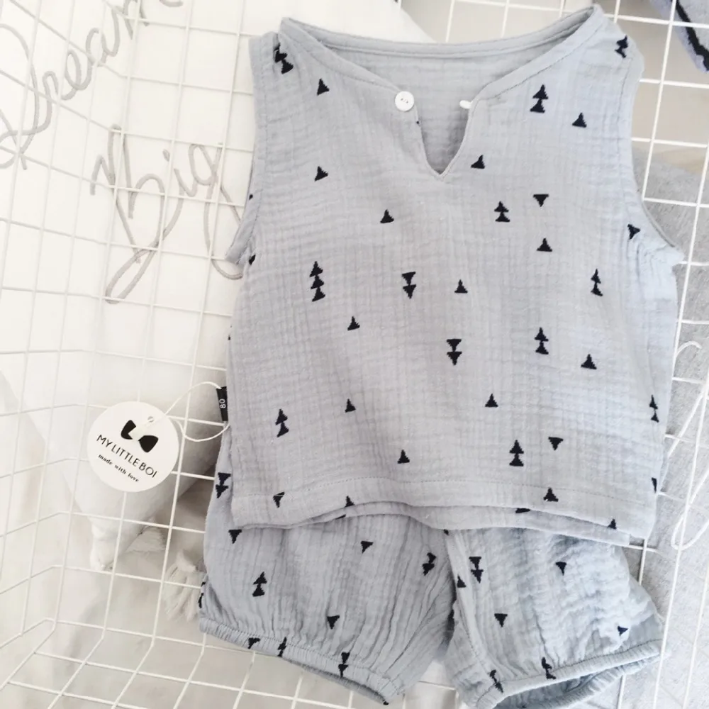 Летние повседневные комплекты для малышей из 2 предметов детские топы без