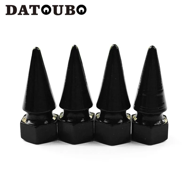 16 pcs black color DATOUBO 16 шт алюминиевый длинный шип автомобиля колесных дисков, мотоцикл универсальные шины крышки клапана. колпачок для пылеудалителя. Schrader воздушный клапан - Цвет: 16 pcs black color