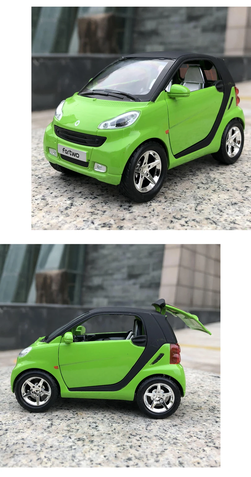1:32 Smart ForTwo литая под давлением модель автомобиля автомобиль со звуком и светильник детский подарок Машинки Игрушки для детей