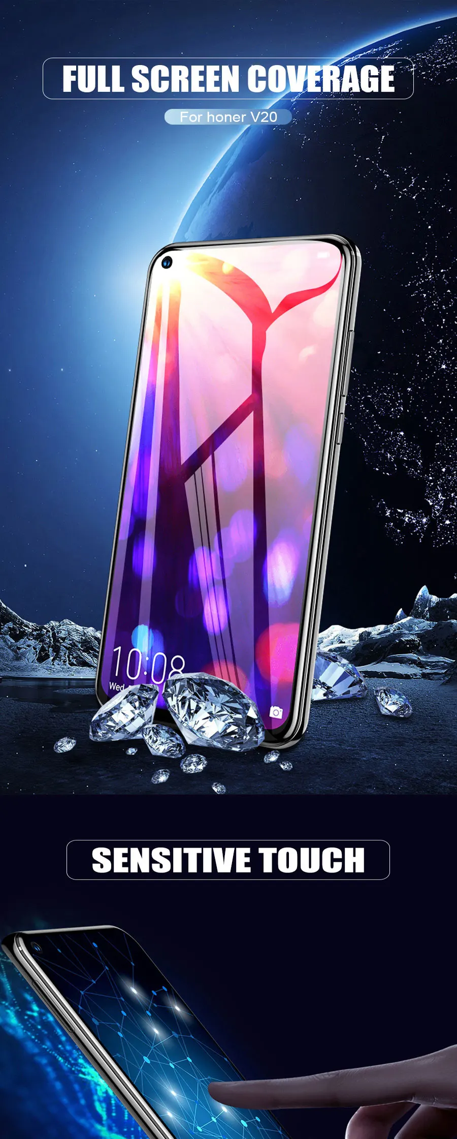 15D Защитное стекло для huawei Nova 4 Nova4 полное клеевое Покрытие Закаленное стекло для huawei Honor V20 View 20 Защитная пленка для экрана