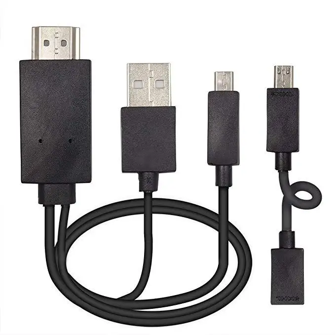 Eas tv ita Micro USB MHL к HDMI 1080P HD ТВ кабель адаптер 5 Pin& 11 Pin для Android телефона ТВ ПК ноутбука - Color: black