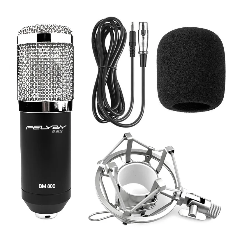 

New version bm 800 Condenser Microphone PC/KTV Pro Vocal Audio Studio KTV Karaoke Microphone + Metal Mount Shock + Metal Tripod