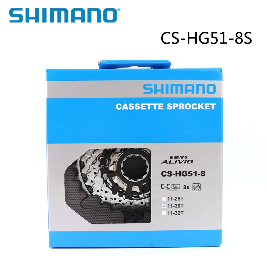 Подлинный Shimano ALIVIO CS-HG51-8 кассета горный велосипедный маховик MTB 8 скоростей кассета Звездочка 11-30T Аксессуары для велосипеда