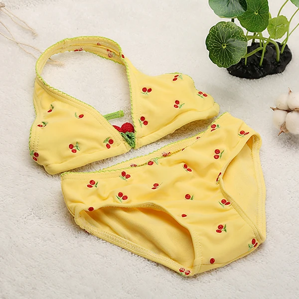 ST144 yellow Окончательная распродажа! Купальный костюм из двух предметов для девочек, Детский комплект бикини для девочек, детский купальный костюм, бикини, Infantil-H042/H043 - Цвет: ST144 yellow