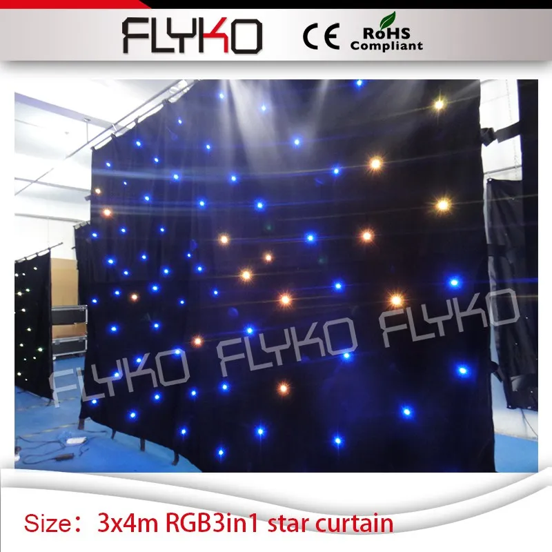 Led RGB 3в1 сценическая звезда занавеска dj Декор 3х4 М звездный концертный занавес
