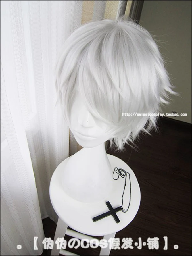 Аниме Tokyo Ghoul Kaneki Ken Короткие серебристые и белые термостойкие волосы