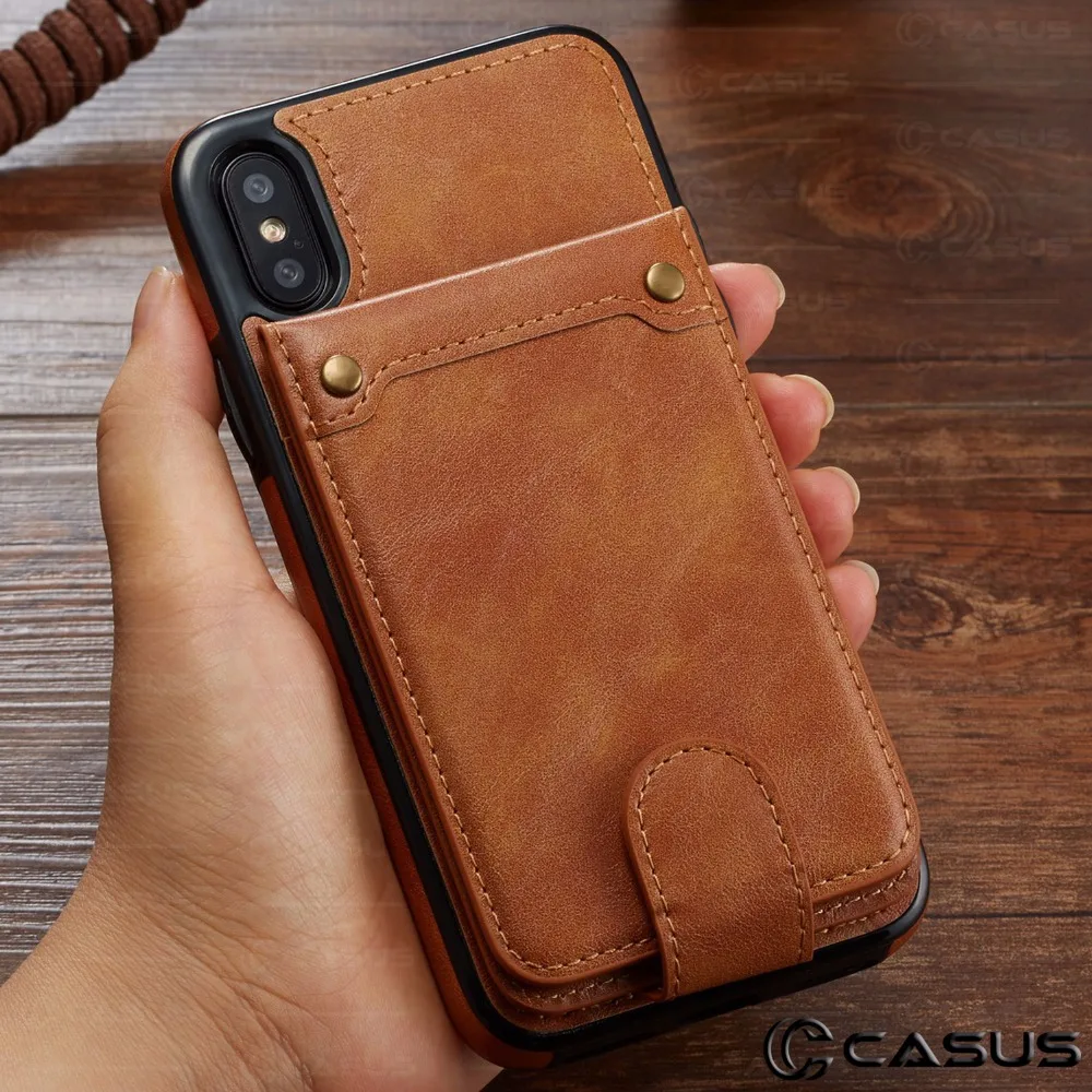Для iPhone XS MAX XR X чехол из искусственной кожи Кошелек Съемный флип-чехол тонкий чехол для iPhone 8 7 6 Plus чехол