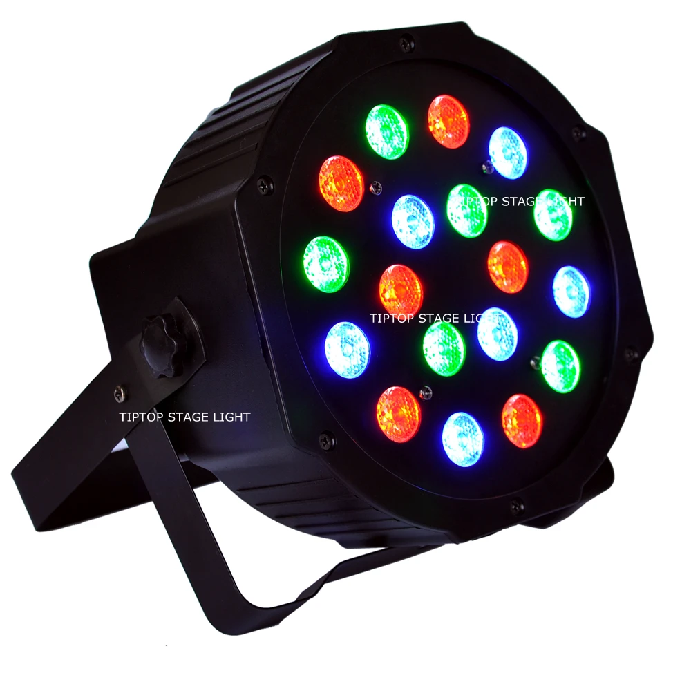 Плоский сценический светодиодный RGB светильник TIPTOP 18x3 Вт DMX512 3/6 каналов реальная