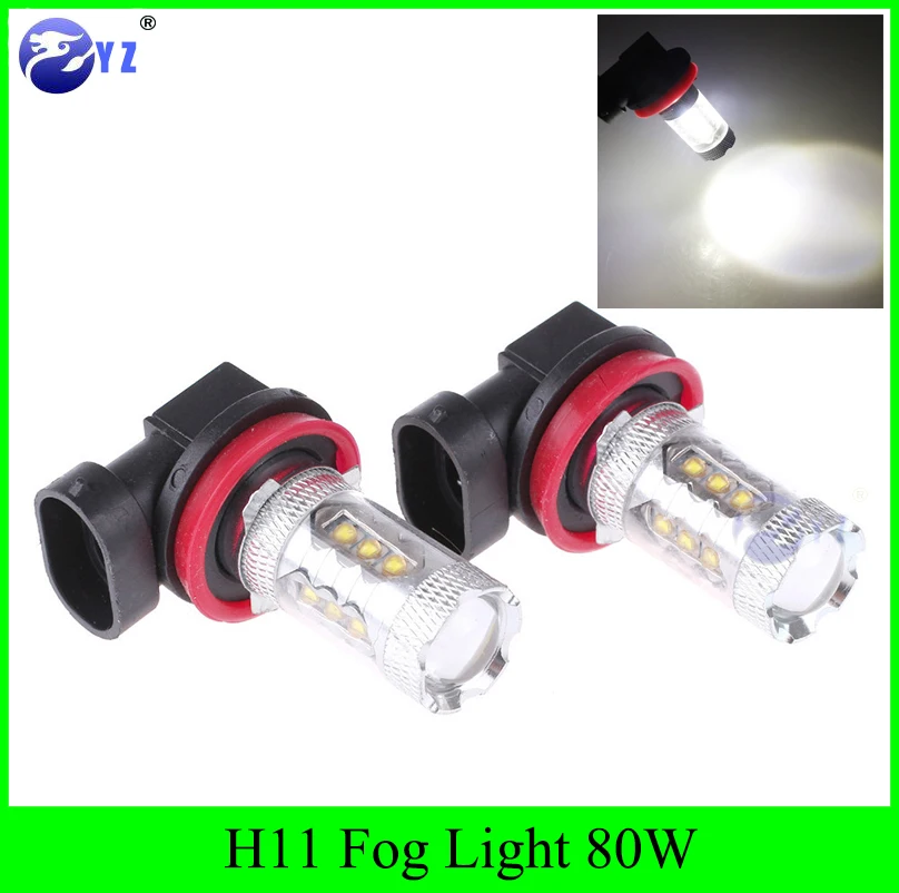 2 предмета H11 туман светильник 80W Cree чипы светодиодный противотуманный фонарь