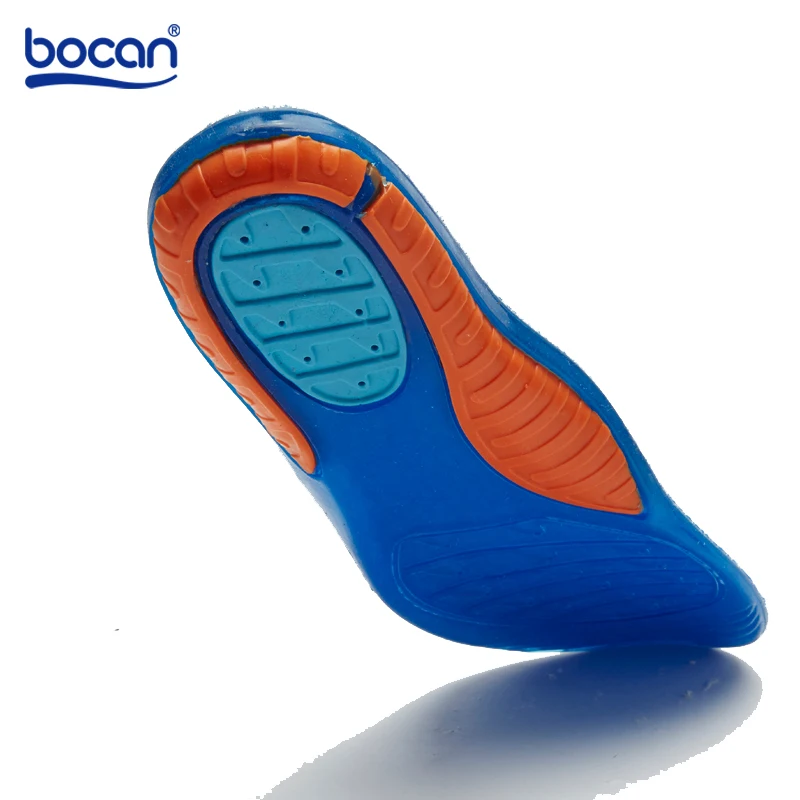 Bocan gel insoles high quality sport shock absorption foot care for plantar fasciitis breathable insoles fit for men/women