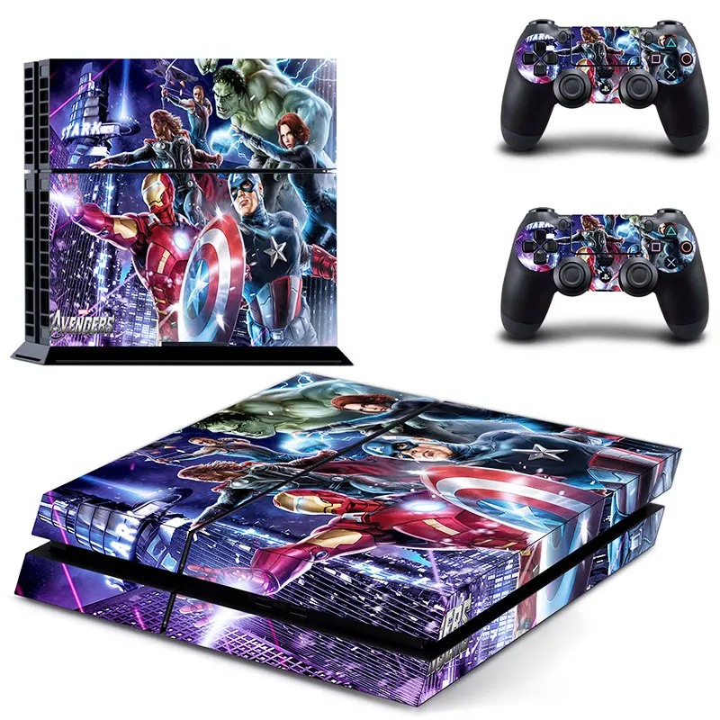 Виниловые наклейки на кожу Мстителей для консоли Playstation 4 PS4 и 2 контроллера PS4|stickers