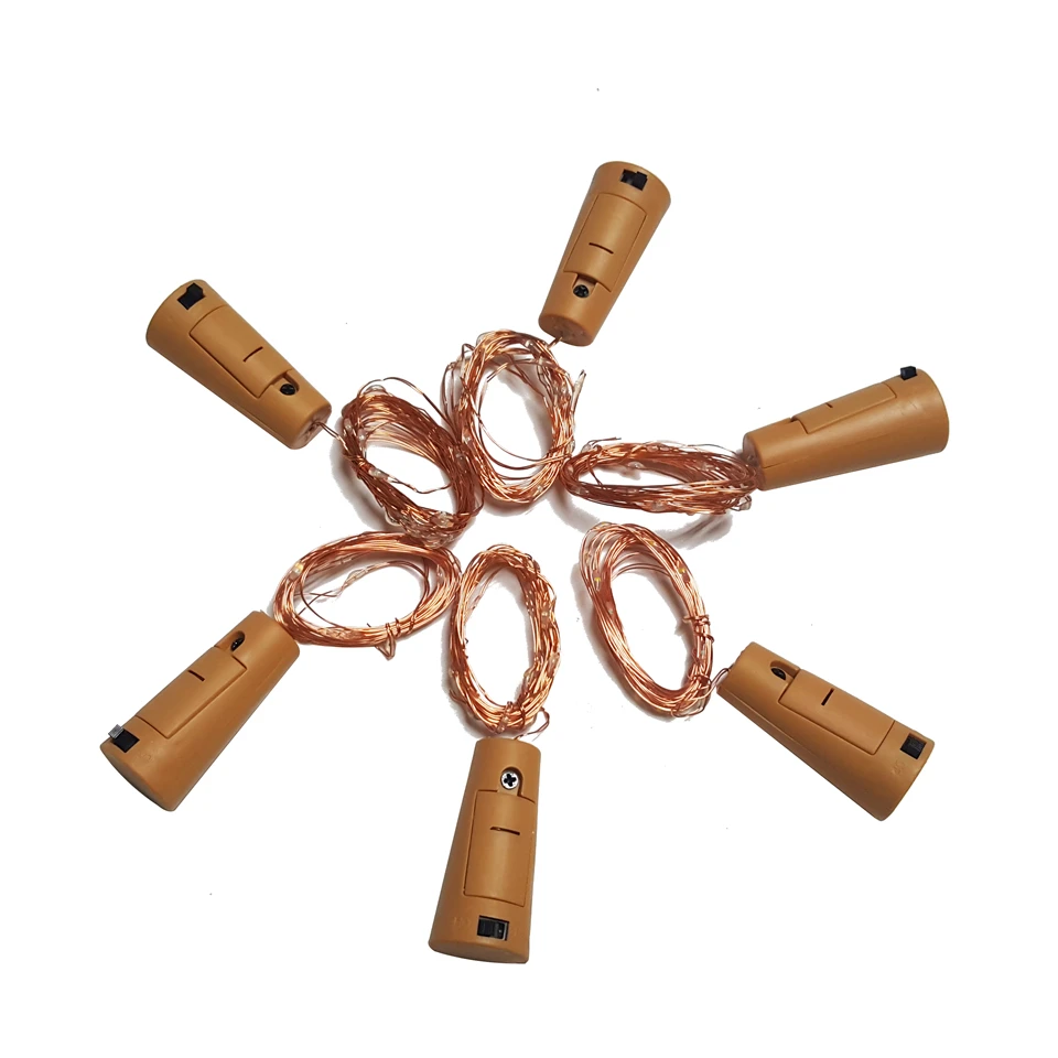 2m 20 LED Медный провод шнура светильник с пробкой для оливкового масла бутылкой Led s