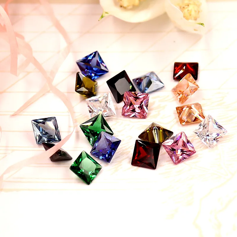10 шт./лот многоцветные квадратные кубические циркониевые бусины 6x6 8x8 10x10 мм AAA