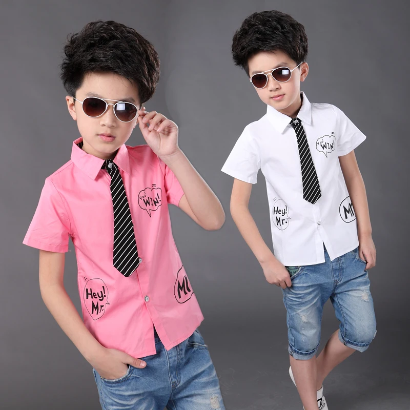 Новые повседневные рубашки для мальчиков Белые и розовые Garcon 6BBL119|shirt italian|shirt silkshirts for large dogs |