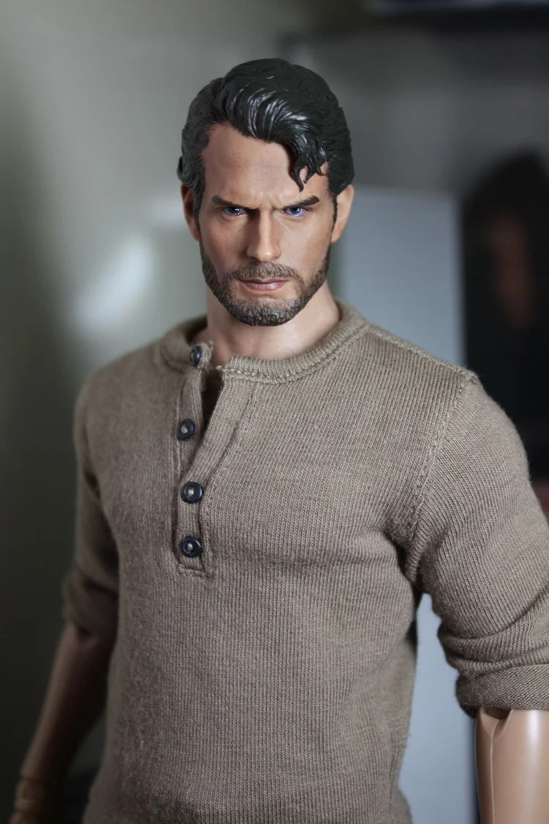 

1/6 Scale Henry Cavill Man with Beard Hairhead Sculpt Taugh Guy for 12 Inches Male Action Figures Body