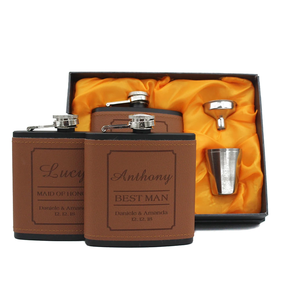 Колба из нержавеющей стали с гравировкой на заказ 6 унций|Сувениры для вечеринок| |