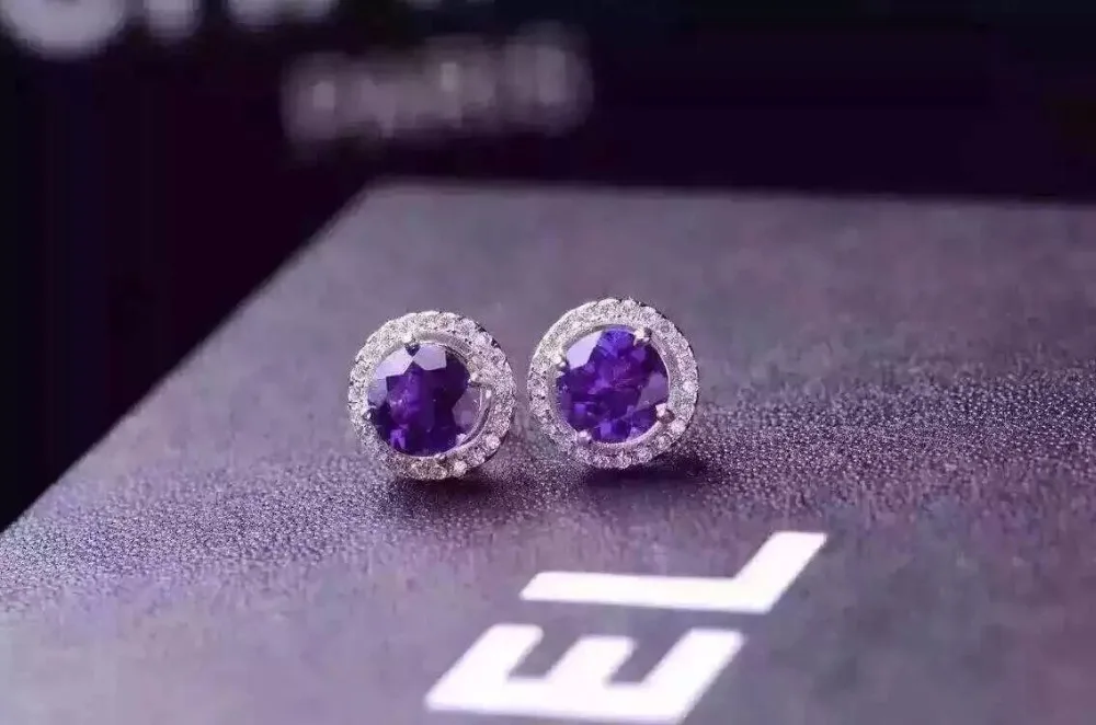 Женские серьги из серебра 925 пробы с натуральным кристаллом | Украшения и