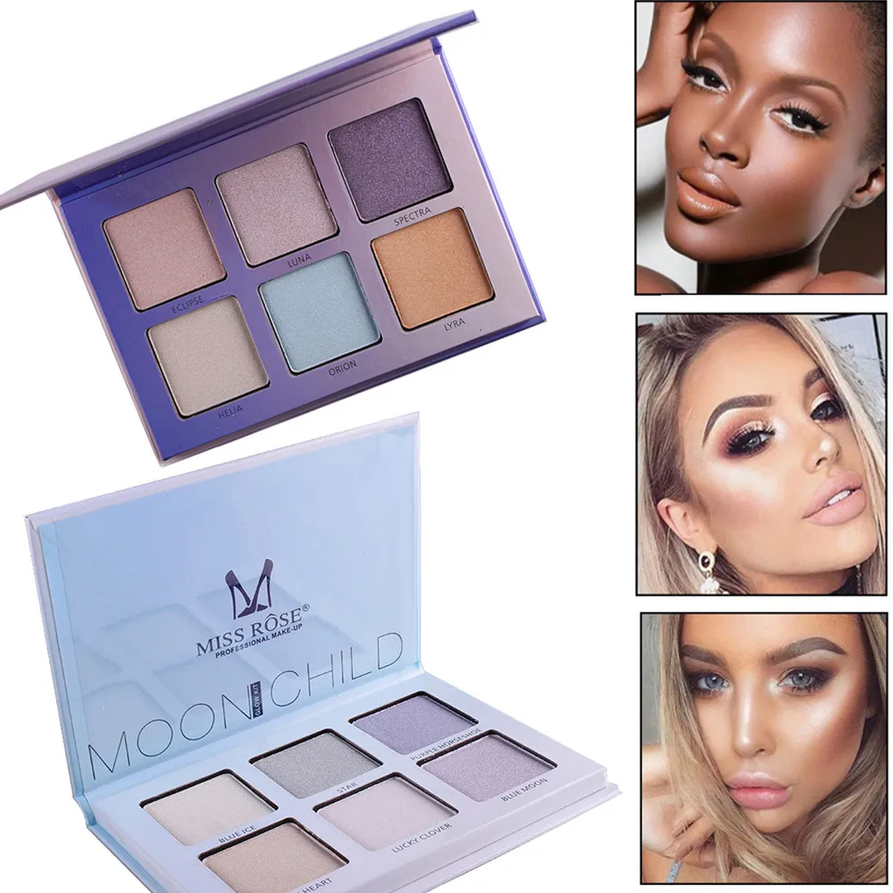 Красота глазурованная 6 цветов Палитра теней для век консилер выделяющая Пудра