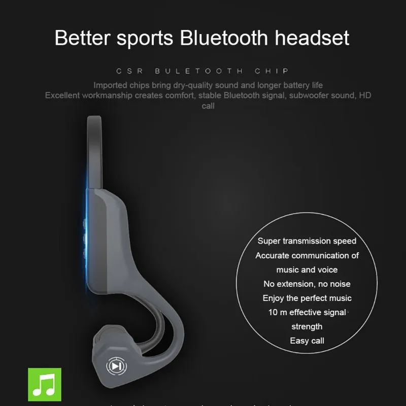 

Car Bluetooth Handfree Kit 5.0 Bone Conduction Headsets Wireless Sports earphones Handsfree HeadsetsSupport Drop Shipping