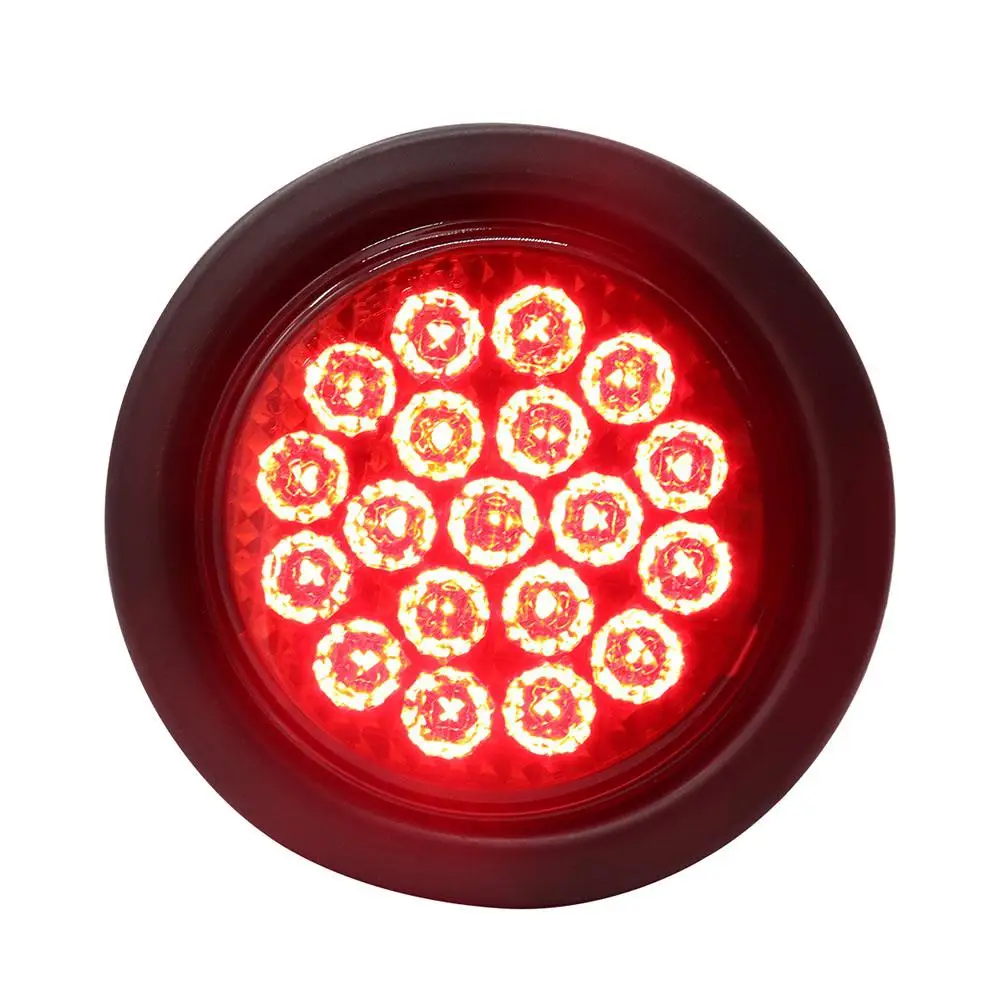 10-30V LED Truck Trailer Train Tail Light Brake Lamp Rear Light(Red Light) 19 LED Multifunctional Brake Light 13.6*2.6cm