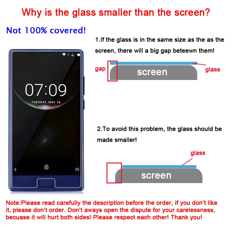 Doogee MIX защита из закаленного стекла 100% новое хорошее качество премиум 5 дюймов 9H