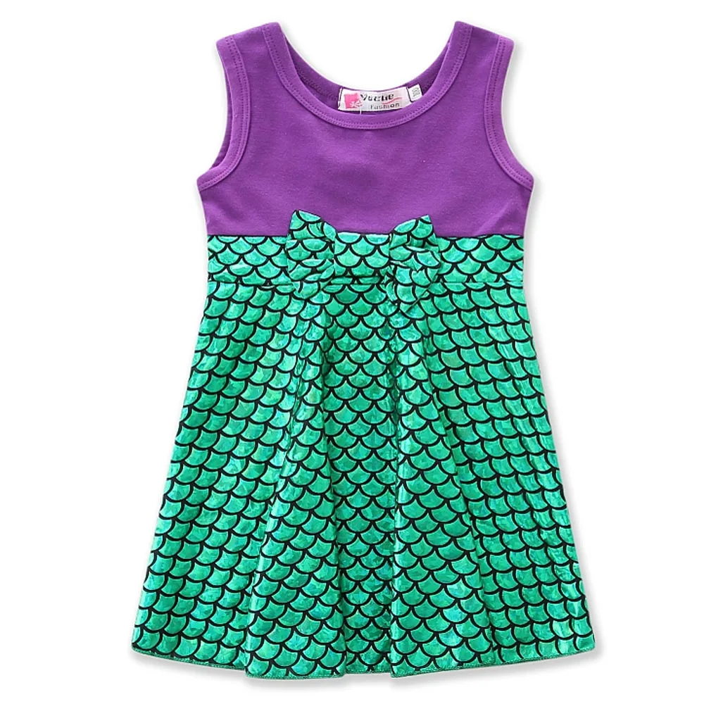 kids Cosplay Girls Sleeveless Princess Clothes Halloween Party Costume Children Clothing Sets green Mermaid Dress size1-7Y | Детская