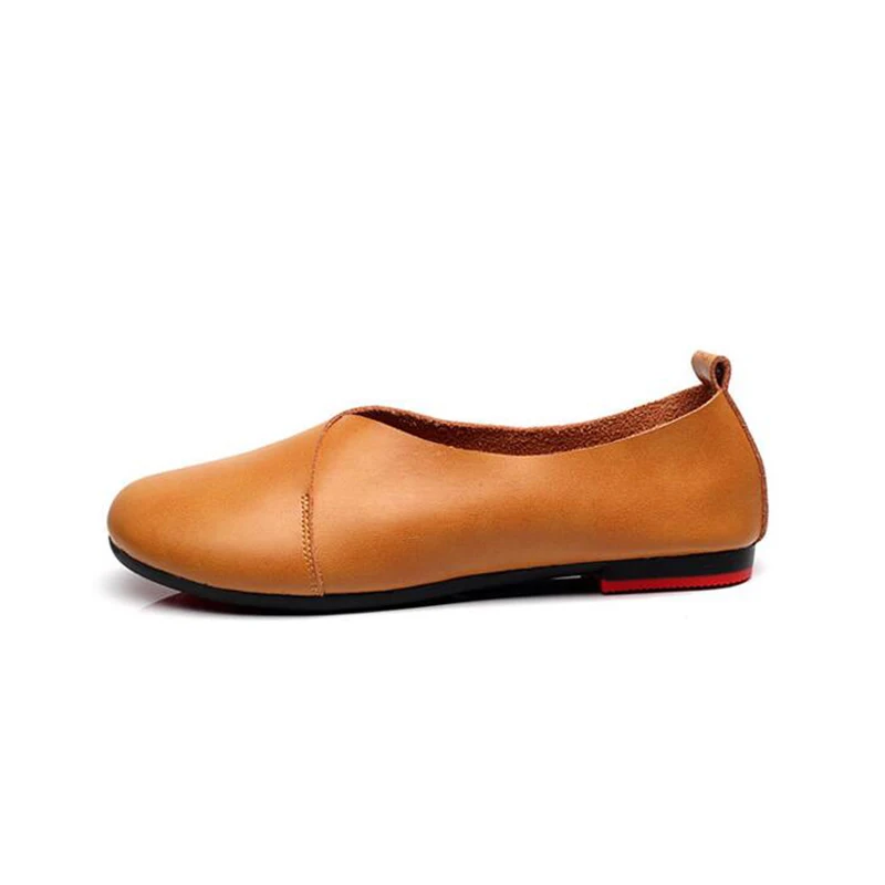Женские туфли ручной работы из натуральной кожи размеры 34 43|flat shoes|genuine leather women