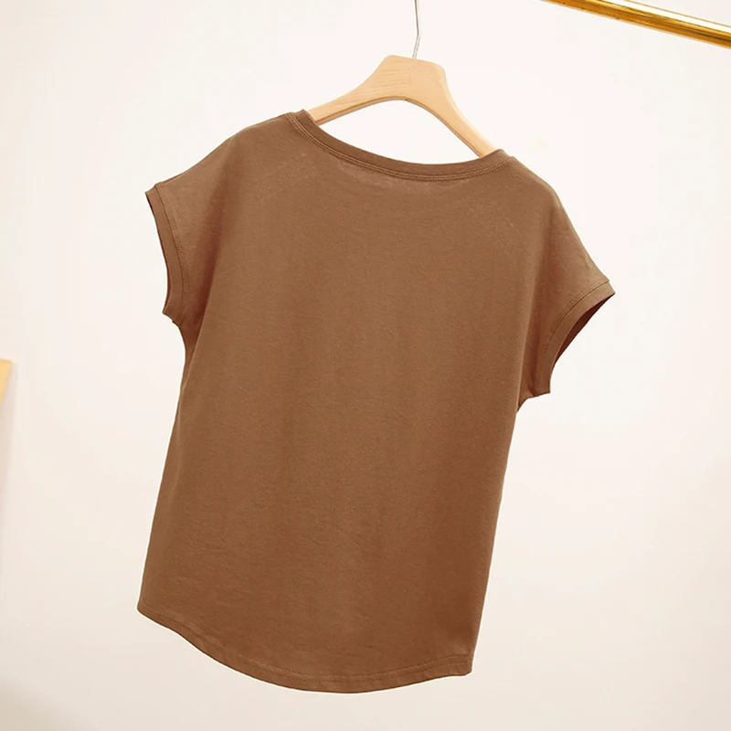 Летняя Повседневная футболка для женщин 2021 открытая Кружевная с рукавами в