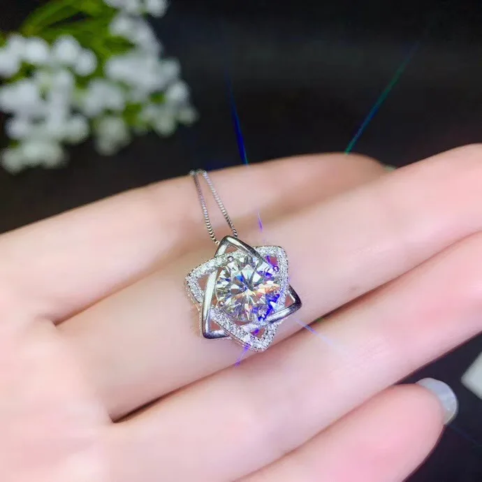 2ct moissanite очень популярные стили ожерелья женская вечеринка. Серебро 925 пробы |