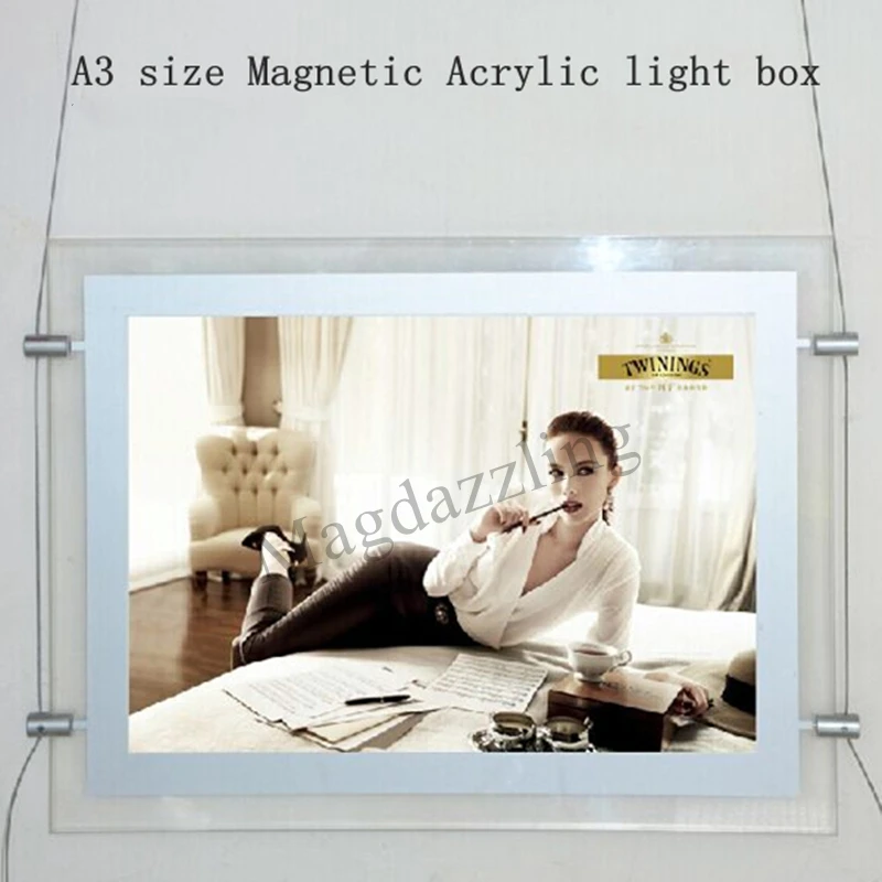 A3 односторонняя горизонтальная подвесная Магнитная светодиодная акриловая