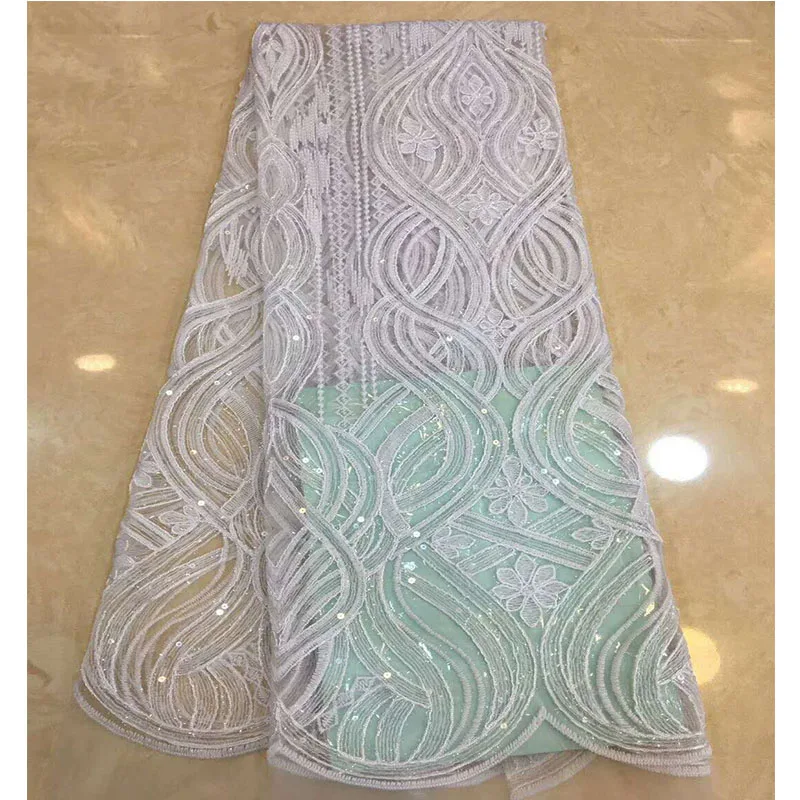 Hot selling Light purple african Sequins swiss voile lace high quality best cotton France fabric for wedding 5 yards/piece |