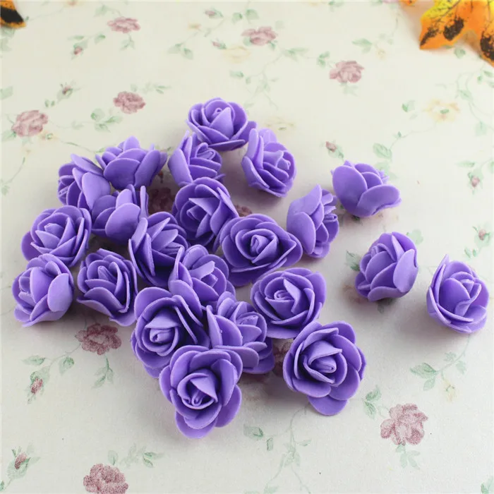 A11 Purple 20 шт 3 см Черный Красный ПЭ пена роза искусственный цветок голова для дома декоративный венок принадлежности для свадебной вечеринки творчество, рукоделие, Декор - Цвет: A11 Purple
