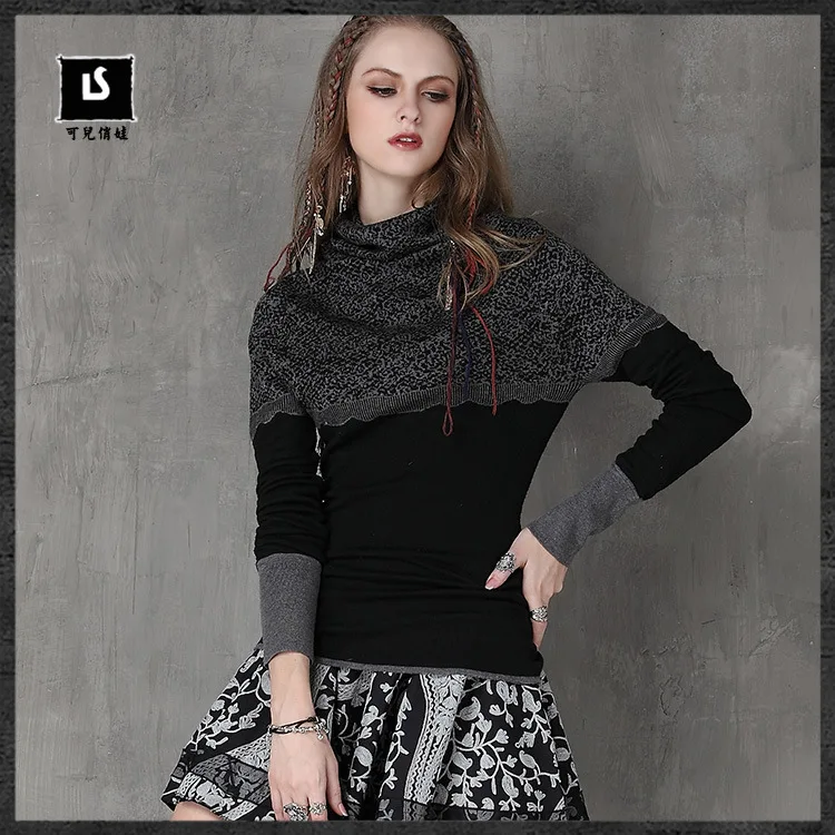 В Новая зимняя одежда 2017 Тонкий ретро жаккард вязаный свитер Blusa Inverno feminino